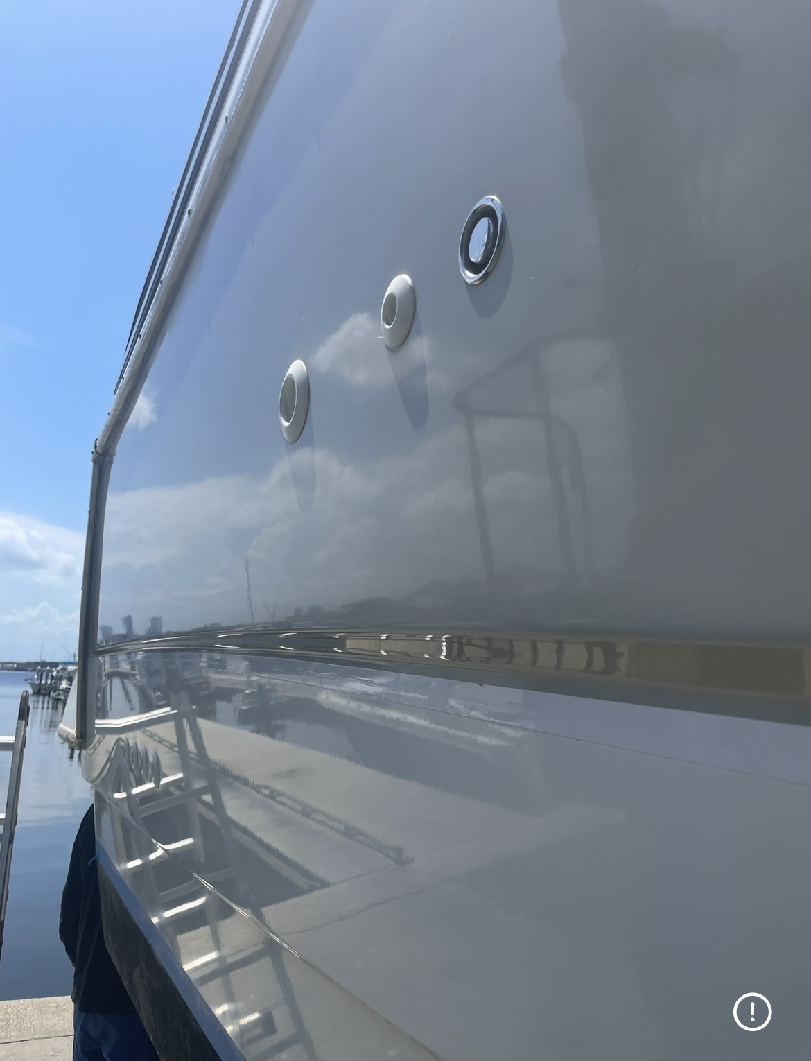 Glossy restored boat hull