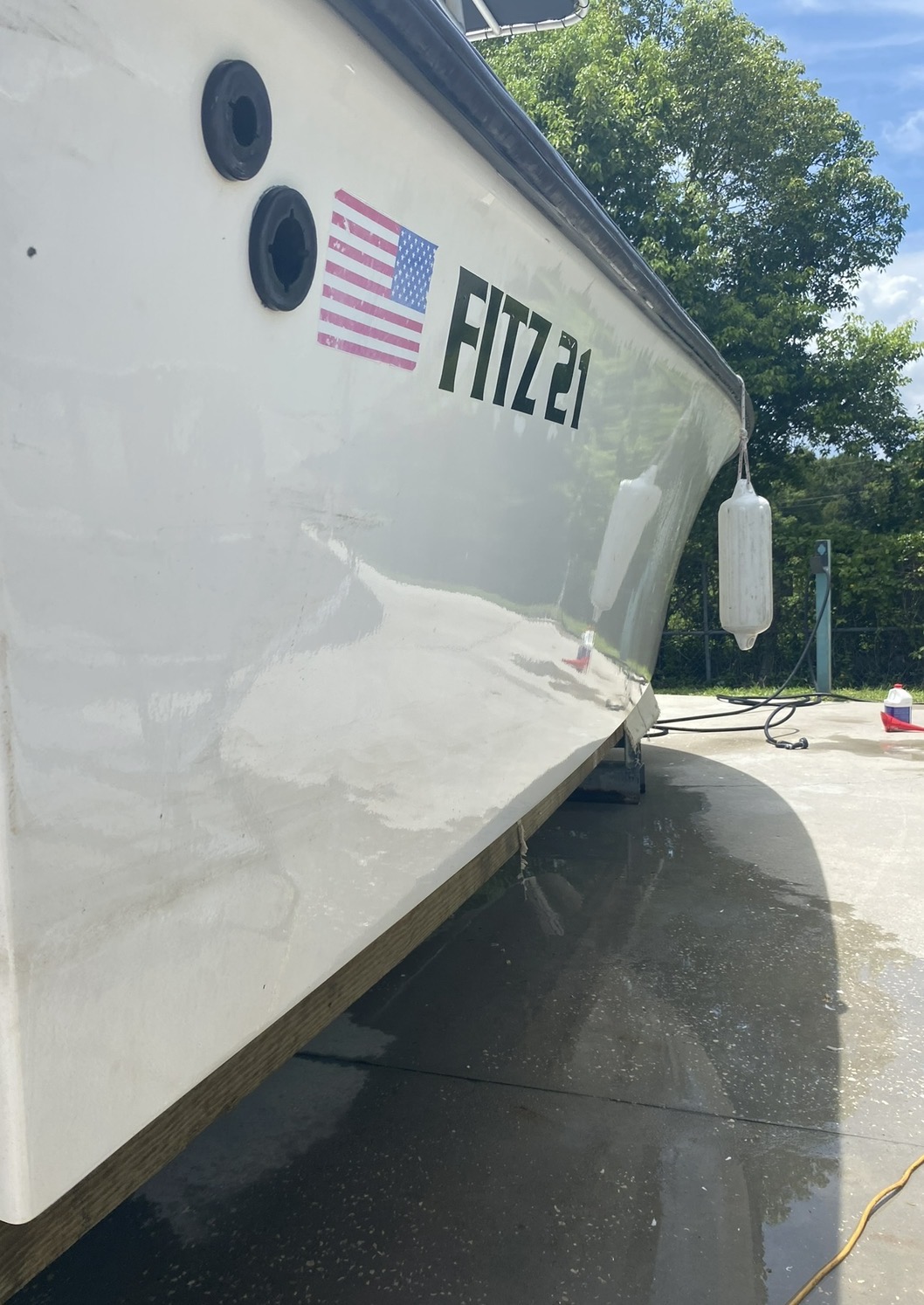 Boat hull restoration work